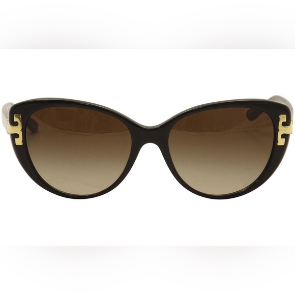 134. Tory Burch Women's TY7092A Black/Gold Cat Eye Sunglasses - Picture 3 of 9